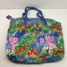 Vintage 90s Canvas Floral Watercolor Tote Shoulder Duffle Bag Travel Wee... - £39.96 GBP