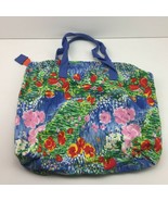 Vintage 90s Canvas Floral Watercolor Tote Shoulder Duffle Bag Travel Wee... - £39.38 GBP