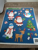 Static Window Clings Christmas Santa, Snowman, Reindeer. 12 pcs. - £7.85 GBP