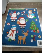 Static Window Clings Christmas Santa, Snowman, Reindeer. 12 pcs. - £7.71 GBP