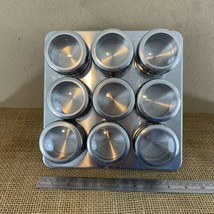 Stainless Magnetic 9 Spice Jar Kitchen Countertop Movable Rack - £30.61 GBP