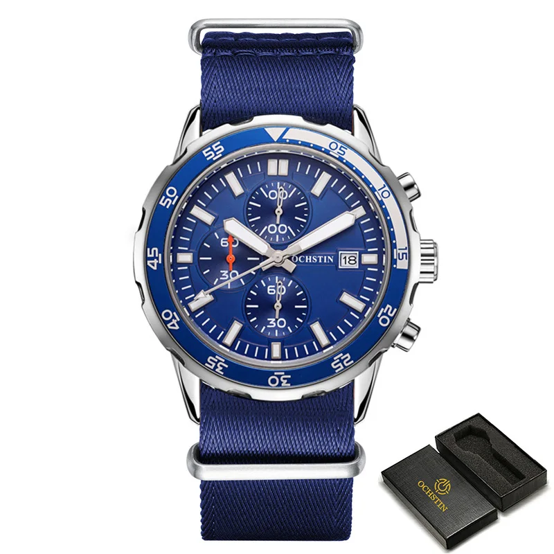 New Man Watches Military Pilot Chronograph Men&#39;s Quartz Wrist Watch Spor... - $47.86