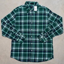 NWT J Crew Green Plaid Slim Fit Flannel Shirt - Mens Size Large - £23.99 GBP