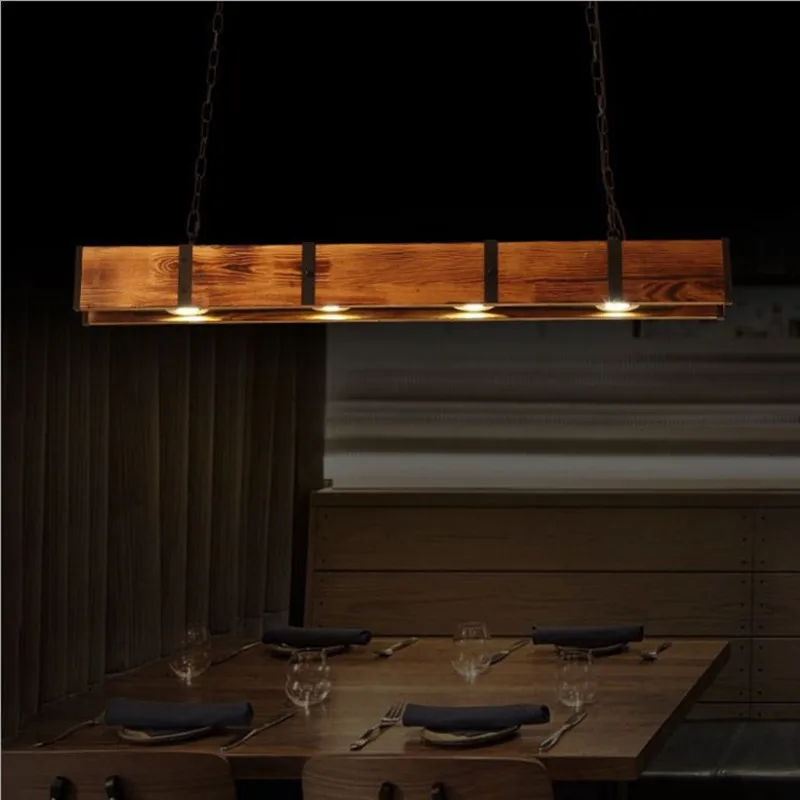American Style Industry Ceiling Light Vintage Rustic Lamp Wood Beam Farm... - $231.62+