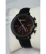 Solstice Men&#39;s Stainless Steel &amp; Black Leather Watch Water Resistant NEW - $53.60 CAD