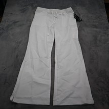 Dickies Pants Womens L White Scrubs Black Label Medical Uniform Wide Leg... - $22.75