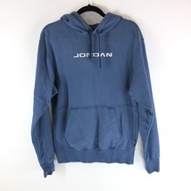 Air Jordan XIII Embroidered Spellout Mens Hoodie Pullover Pockets Blue XS - £22.78 GBP