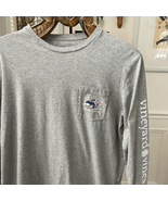 Vineyard Vines Winter Snow Whale Logo Long Sleeve Tshirt M - $18.72