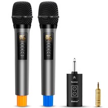 Wireless Microphones With Echo,Treble,Bass &amp; Bluetooth,98 Ft Range,Portable Uhf  - £73.75 GBP