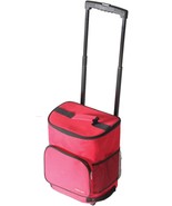 Red Insulated Collapsible Rolling Tailgate Bbq Beach Summer, Ultra Compact - $42.92