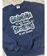 Vintage Grandma Spoiling Humor Sweatshirt Womens Large Navy Funny - $366.18 MXN