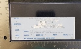 Metallica - Vintage Jan. 23, 1993 U Of Toledo, Ohio Mint Whole Concert Ticket - £23.98 GBP