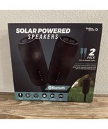 2 Pack Outdoor Bluetooth Waterproof Solar Powered Speakers Optional Stak... - $56.06