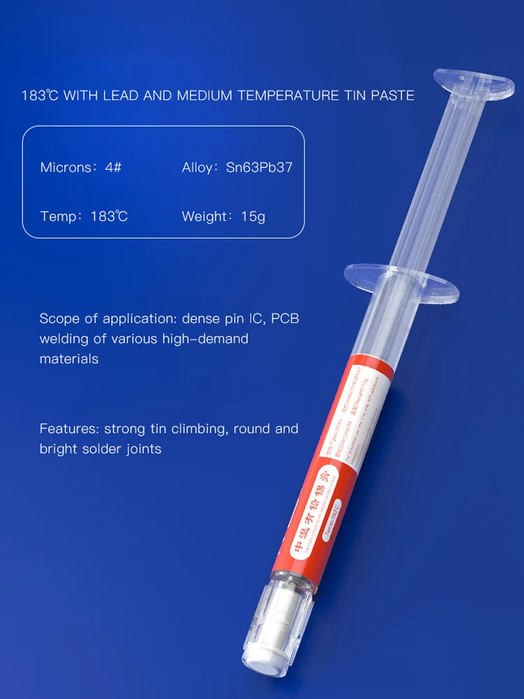 PPD 15g Syringe Tin Paste Lead-free Lead Solder Flux 138 183 217 Celsius Rosin M - £31.44 GBP