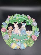 Resin Easter Jubilee Wreath/ Wall Hanging Bunnies 1990&#39;s - €17,18 EUR