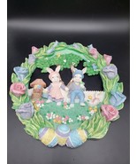 Resin Easter Jubilee Wreath/ Wall Hanging Bunnies 1990&#39;s - €17,39 EUR