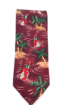 Tabasco Men&#39;s Silk Necktie Multicolor Tropical Island Casual Palm Trees - $15.05