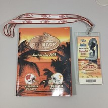 2008 Outback Bowl Game - Wisconsin vs Tennessee  Ticket - Lanyard- Program  - £59.71 GBP