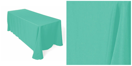 96&quot; x 132&quot; Tablecloth for 6 feet x 36&quot; rectangular table - Tiffany Blue - P01 - £116.29 GBP