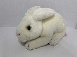 Russ Berrie plush white Easter bunny rabbit Cooper lying down toy stuffe... - $5.14