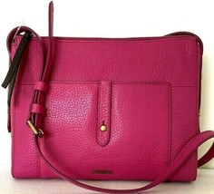 Fossil Jenna TZ Crossbody Bag Berry Pebbled Leather Pink SHB1729649 NWT $148 FS - £67.25 GBP