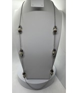 NWT Ann Taylor Silver Tone Pearlized Baguette Delicate Necklace - £13.40 GBP