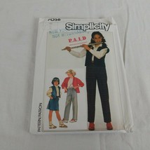 Simplicity Sewing Pattern 7056 Girl&#39;s Size 10 Pants Skirt Jacket Vest 19... - £6.15 GBP