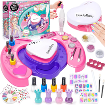 Kids Nail Polish Set for Girls Nail Art Kit with Nail Dryer, Storage Desk, Nail  - $42.80