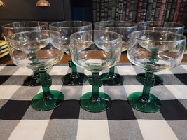 Libbey Cactus Margarita Glass Green Juniper Stem 7 Glasses 4 enlarge 3 l... - £36.67 GBP
