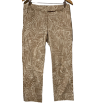 Talbots Womens Cropped Dress Pants Beige Abstract Mid Rise Stretch Pockets 6 - £14.98 GBP