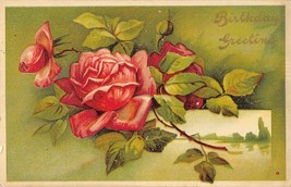 ASB Serie 71 Dopisnice Rose postcard Birthday Greetings Hand Cancelled N... - £3.98 GBP