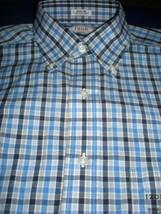 IZOD New Dress Shirt 15 32 33 Button Down Collar Blue White EOC  Winkle ... - £13.46 GBP