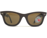 Ray-Ban Sole Wayfarer Vera Pelle Rb2140-q-m 1153/N6 Marrone Polarizzato - £222.02 GBP