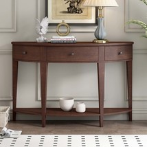 U-Style Modern Curved Console Table: 3 Drawers &amp; Shelf for Entryway, Sofa - $297.99