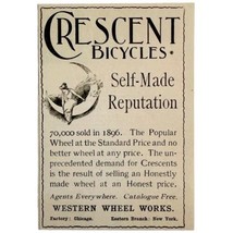 Crescent Bicycles 1897 Advertisement Victorian Bikes Western Wheel Works ADBN1A1 - $14.99