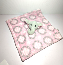 HB Elephant Lovey Pink Gray Hudson Baby Security Blanket Plush Stuffed Animal - £10.12 GBP