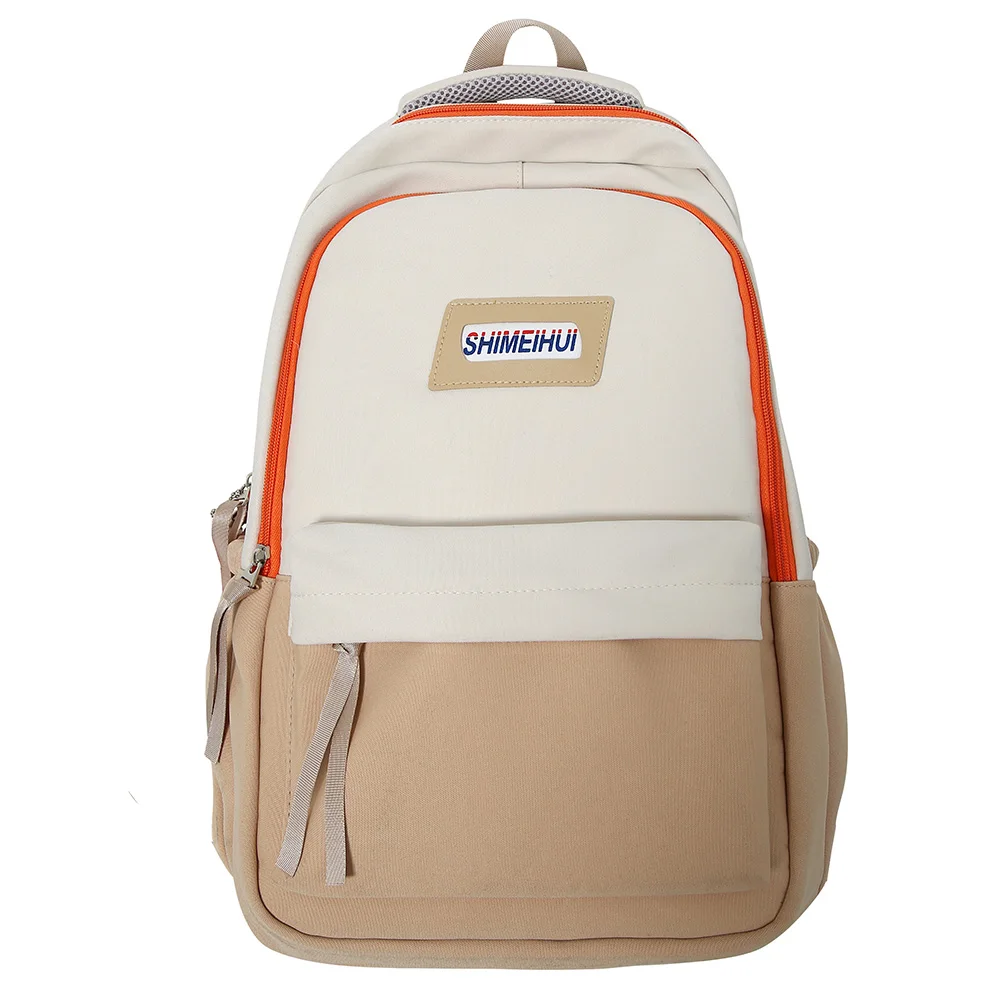 Women Contrast Color Backpack Female Multi-pocket Casual Woman Travel Bag High Q - $102.07