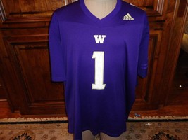 Purple Adidas Washington Huskies Football #1 Polyester Screen Jersey Adu... - $38.56