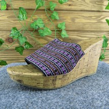 Montego Bay Club  Women Slide Sandal Shoes Purple Fabric Size 8.5 Medium - £19.78 GBP