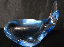 Vintage Art Glass Blown Whale 3.5&quot; Desktop Paperweight Figurine - Unknow... - $178.19 MXN