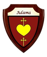 Adams Irish Coat of Arms Shield Plaque - Rosewood Finish - $59.91 CAD