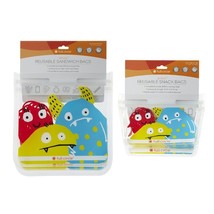 Full Circle ZipTuck Kids Reusable Sandwich &amp; Snack Bags - Monster / Set ... - $15.95