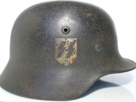 ww2 German m35 helmet. dd. complete with liner. 64 size. - $2,200.00
