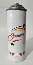Beer stein, made in Germany, 9&quot; tall, Good condition. Rim 2.75&quot; With Lid - £7.71 GBP