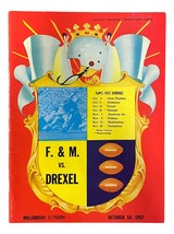 Franklin &amp; Marshall Vs Drexel Octubre 18 1952 Oficial Juego Programa - £54.25 GBP