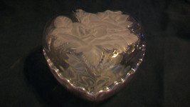 INTERLOCKING CLEAR GLASS HEART CANDY OR TRINKET DISH, WITH RAISED HEARTS - $35.63