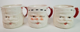 Vintage Winking Santa Cups Small Mugs Japan for REPAINT/Makeover READ Se... - $17.77