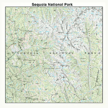 Printed Image Sequoia National Park Topograpic Map Bandanna California Tree - £8.26 GBP