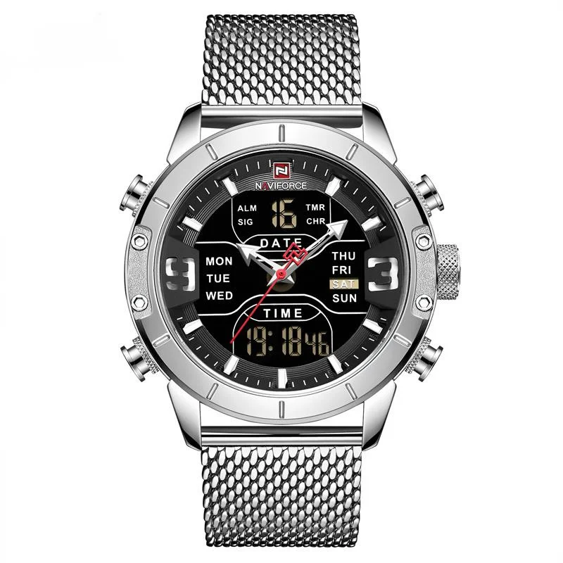 Dual Display Quartz Watch For Men Luxury Fashion Popular Waterproof Cloc... - £36.07 GBP