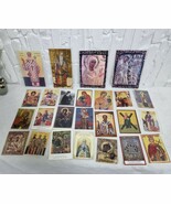 25 Vintage Holy Icon Laminated Cards, Rare Blessings from Holy Sites, Sa... - $187.90 CAD
